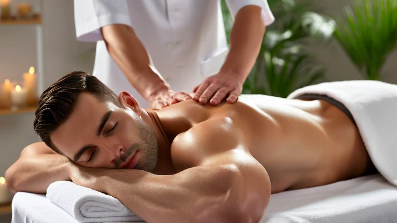 Relaxing back and shoulder massage
